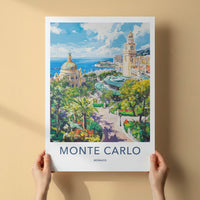 Monte Carlo Poster - Monaco Travel Art - Lush garden overlook Home Decor