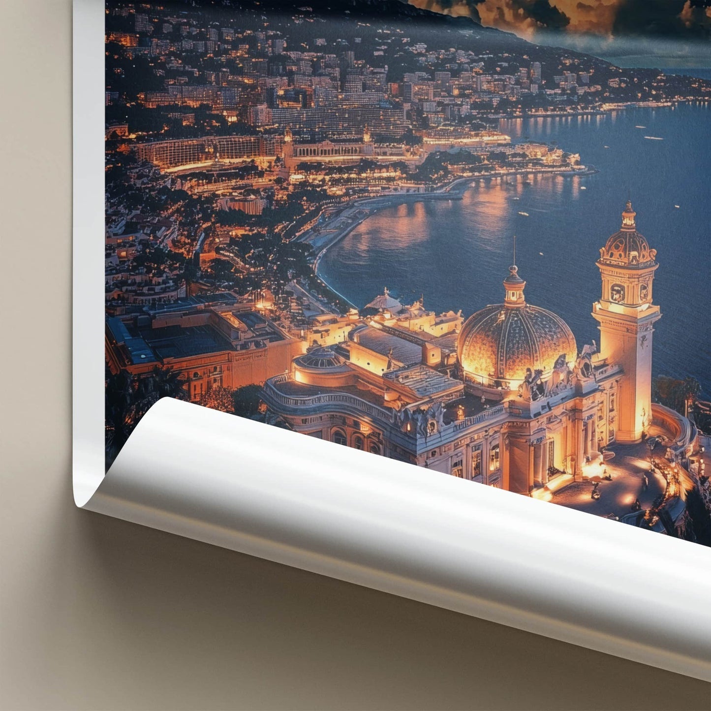 Monte Carlo Poster - Monaco Travel Art - Starry Night Cityscape Home Decor