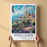 Monte Carlo Poster - Monaco Travel Art - Vibrant Coastal Panorama Home Decor
