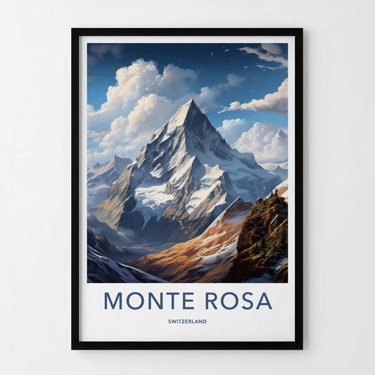 Monte Rosa Poster - Majestic Alpine Mountain Wall Decor With Scenic