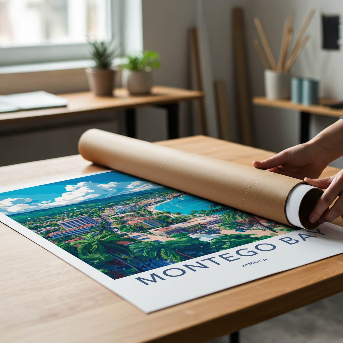 Montego Bay Poster - Jamaica Travel Art - Tropical Beach Panorama Home Decor