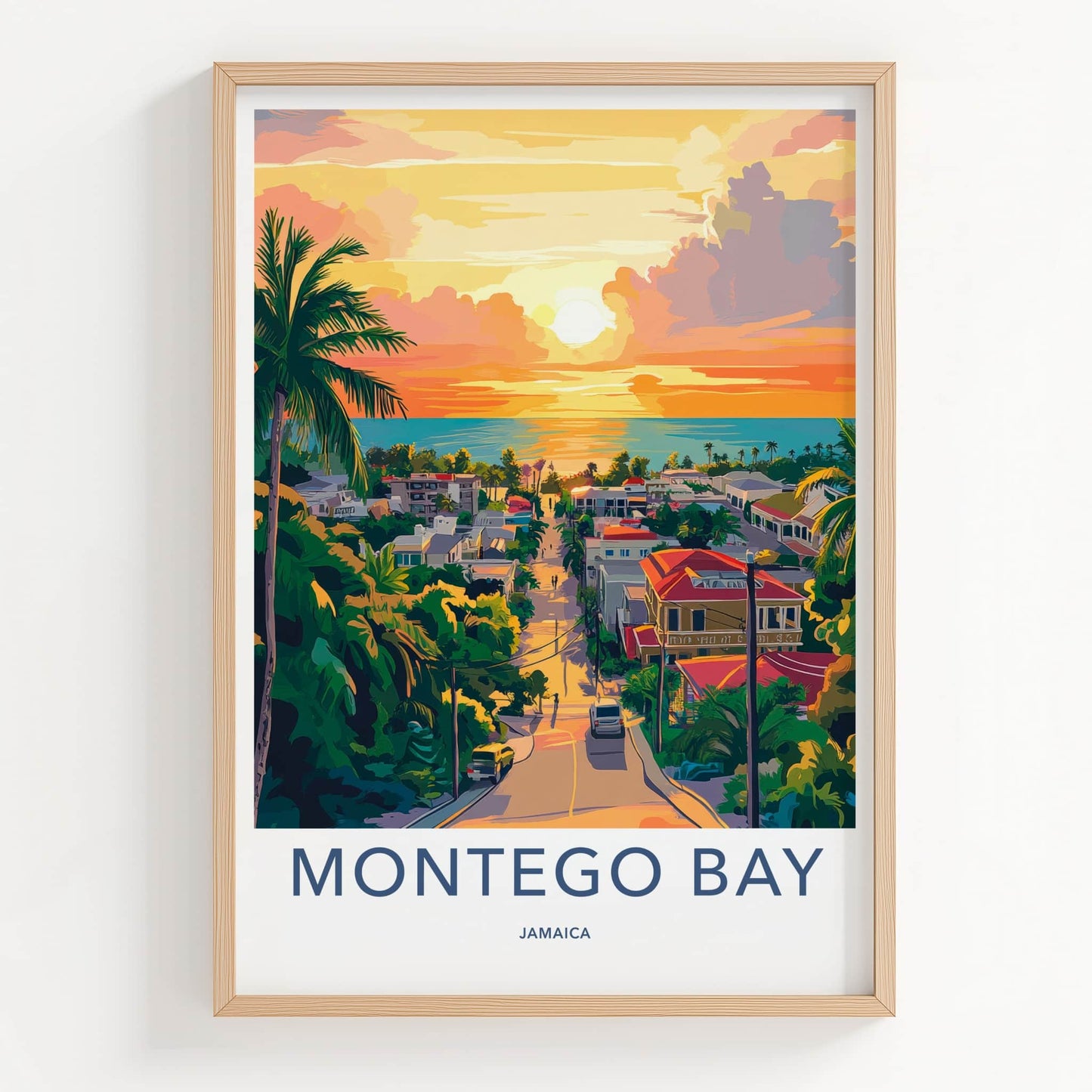 Montego Bay Poster - Jamaica Travel Art - Vibrant Ocean Vista Home Decor