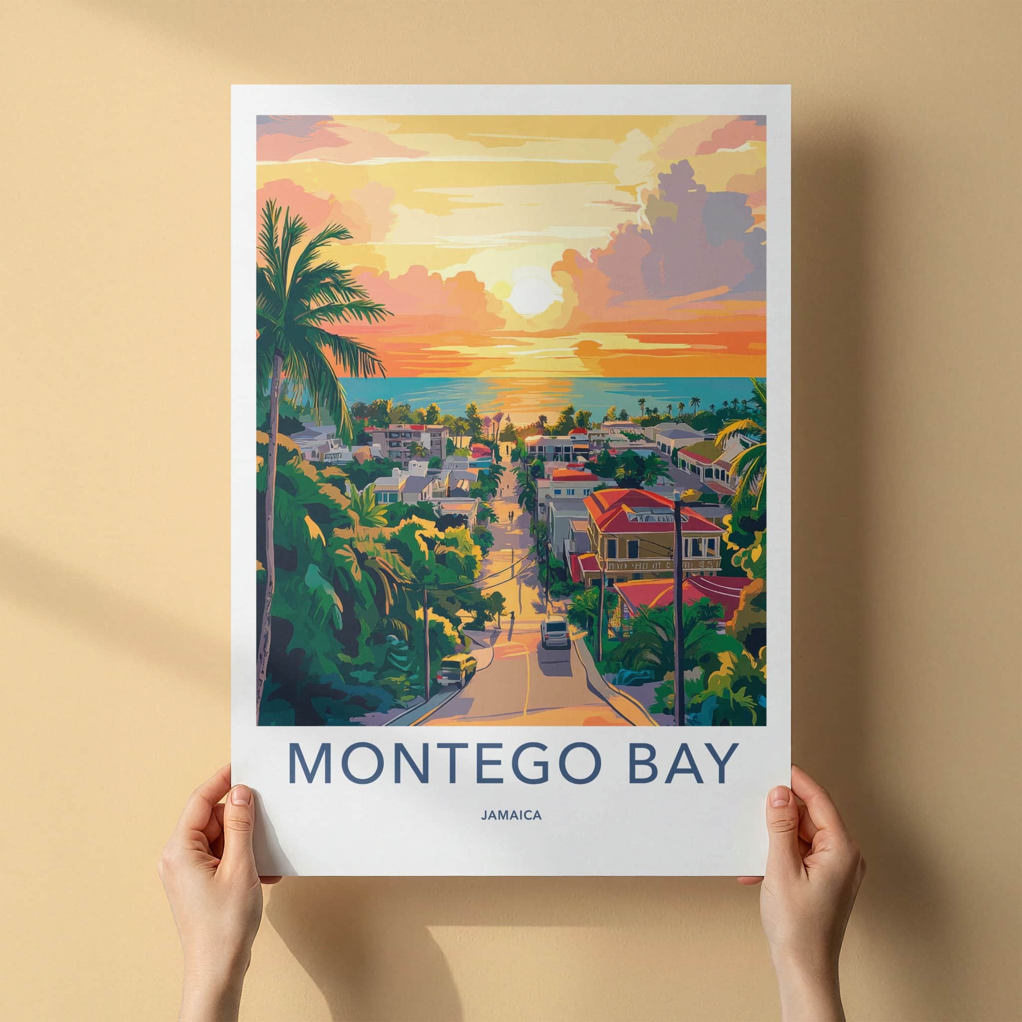 Montego Bay Poster - Jamaica Travel Art - Vibrant Ocean Vista Home Decor