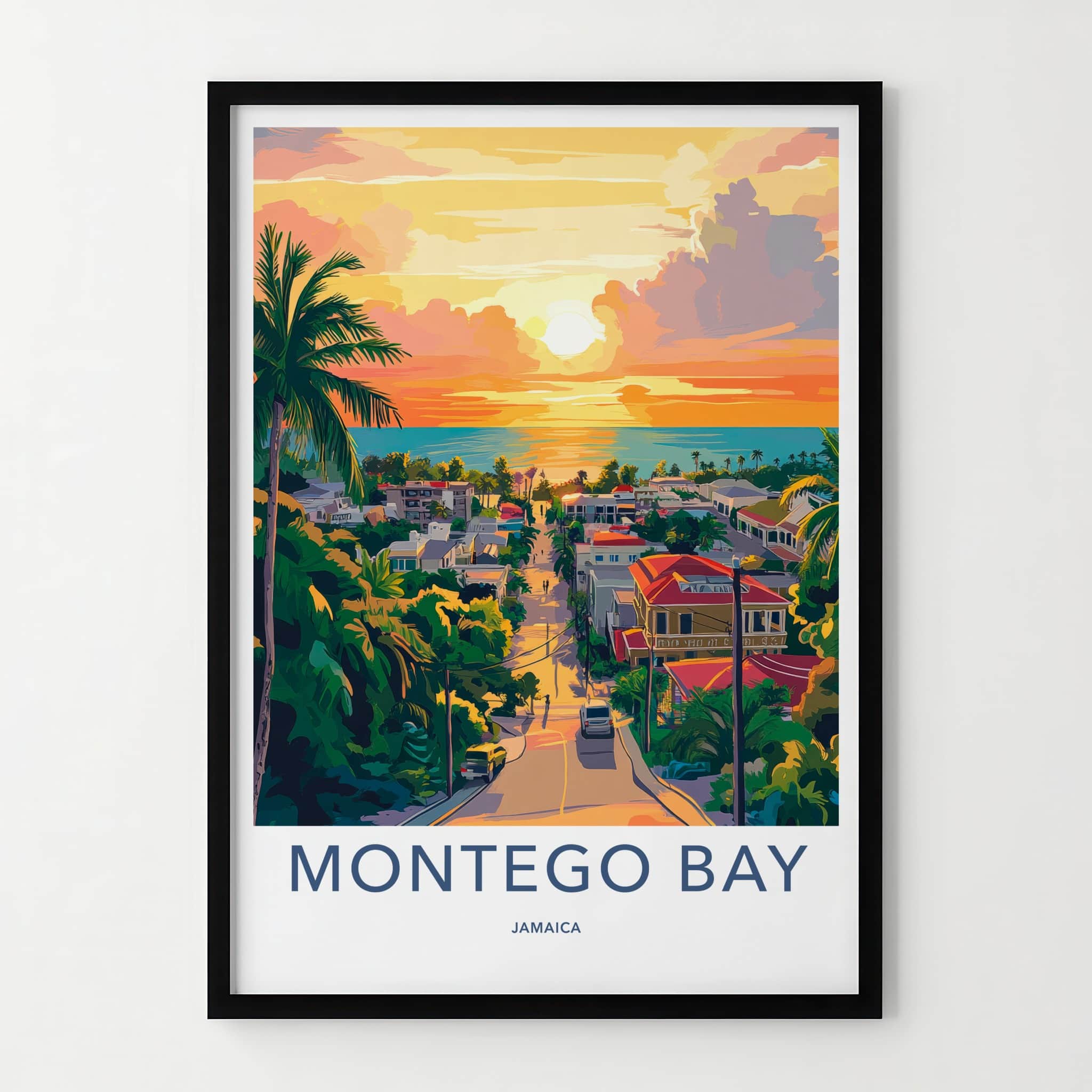 Montego Bay Poster - Jamaica Travel Art - Vibrant Ocean Vista Home Decor