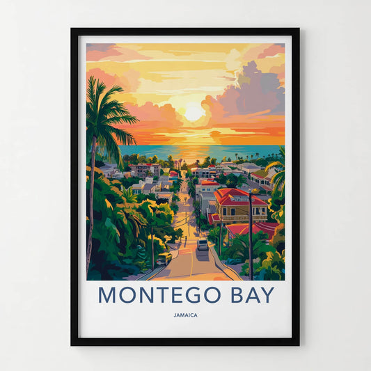 Montego Bay Poster - Jamaica Travel Art - Vibrant Ocean Vista Home Decor