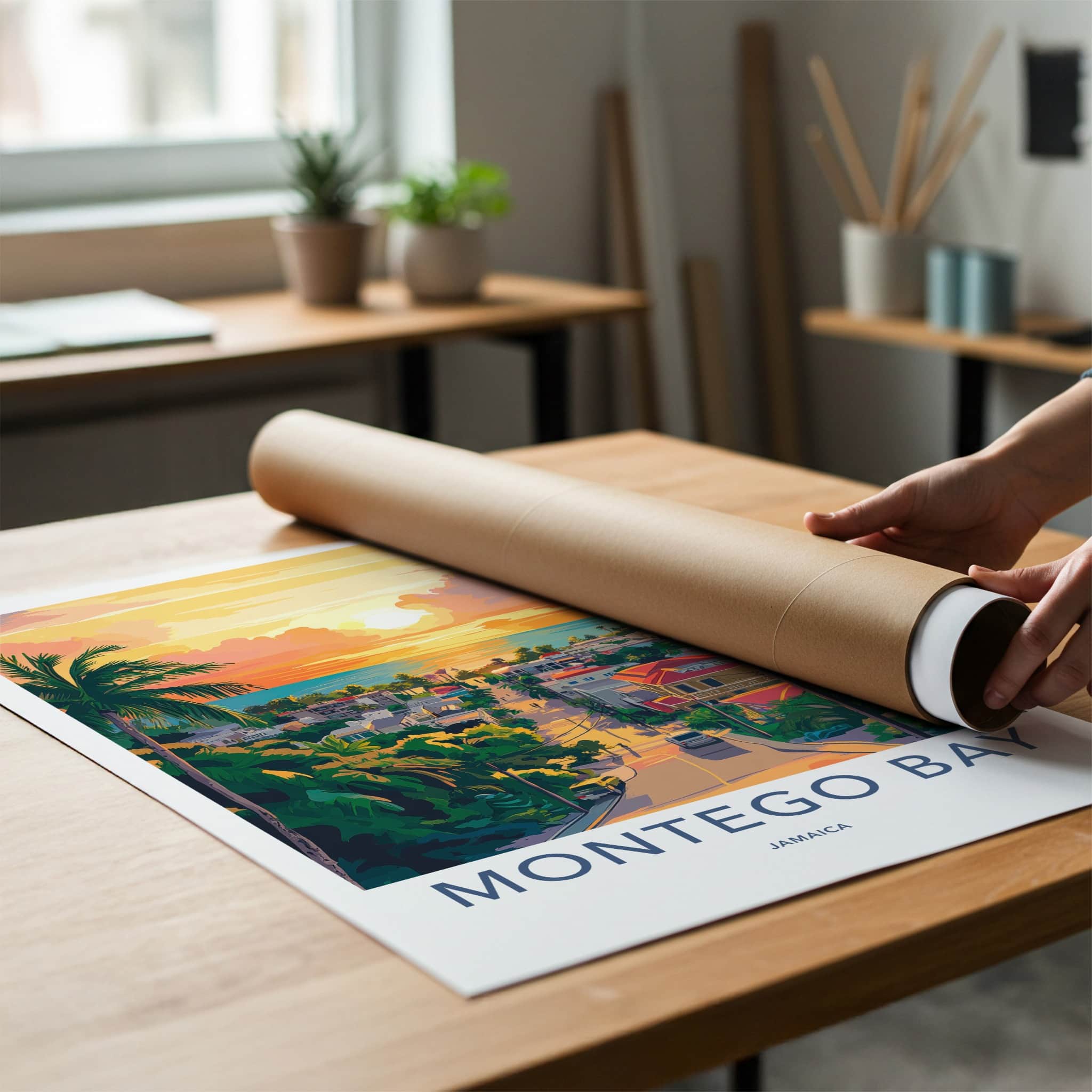 Montego Bay Poster - Jamaica Travel Art - Vibrant Ocean Vista Home Decor