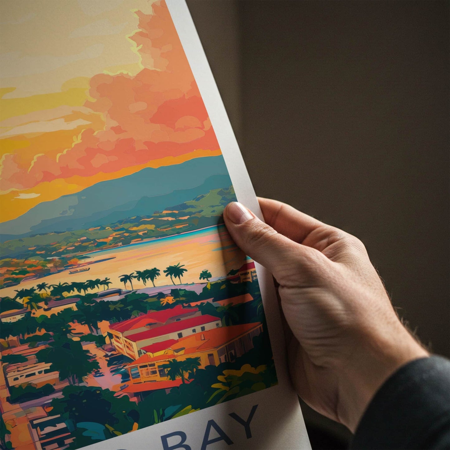 Montego Bay Poster - Jamaica Travel Art - Vibrant Sunset Bay Home Decor