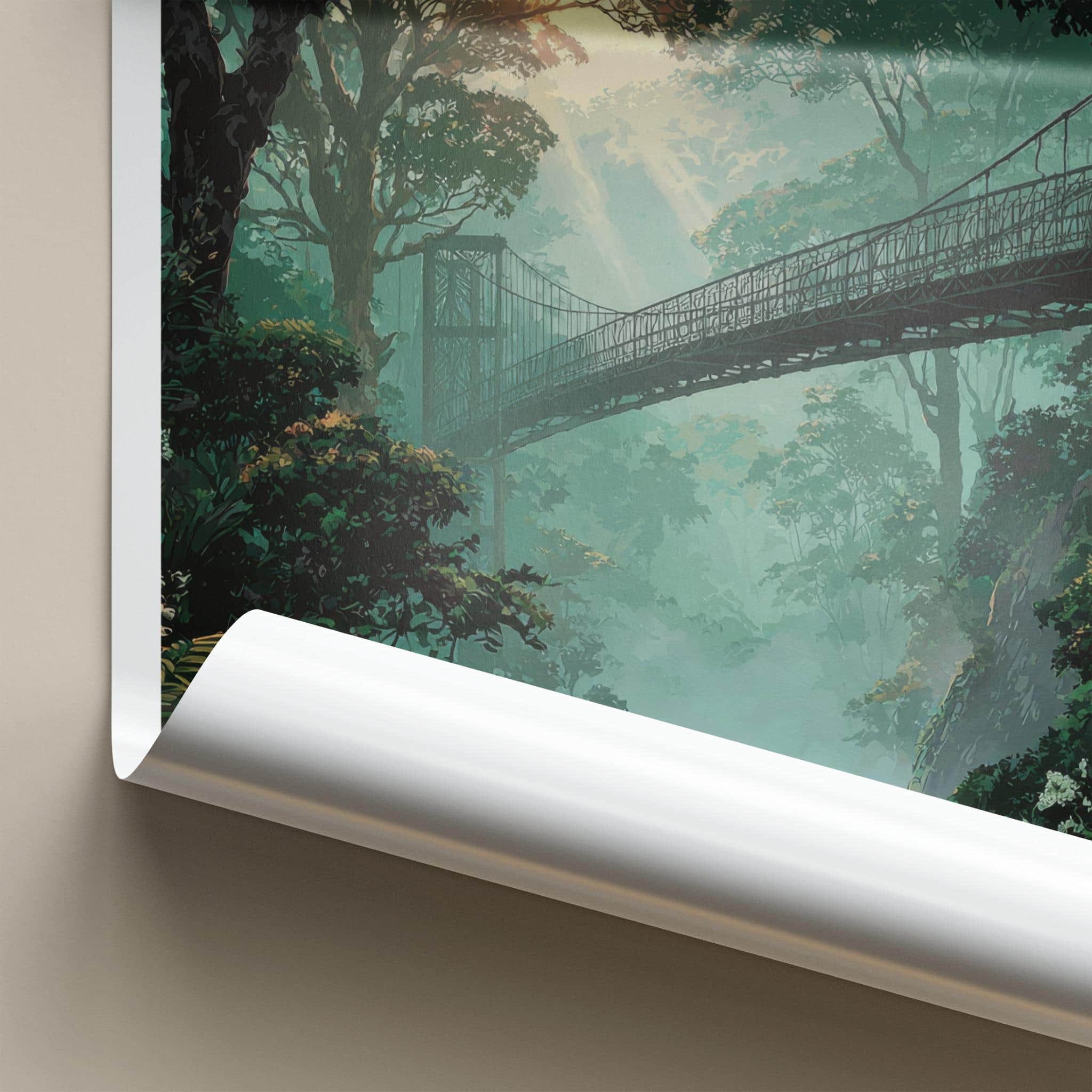 Monteverde Poster - Costa Rica Travel Art - Cloud Forest Bridge Home Decor