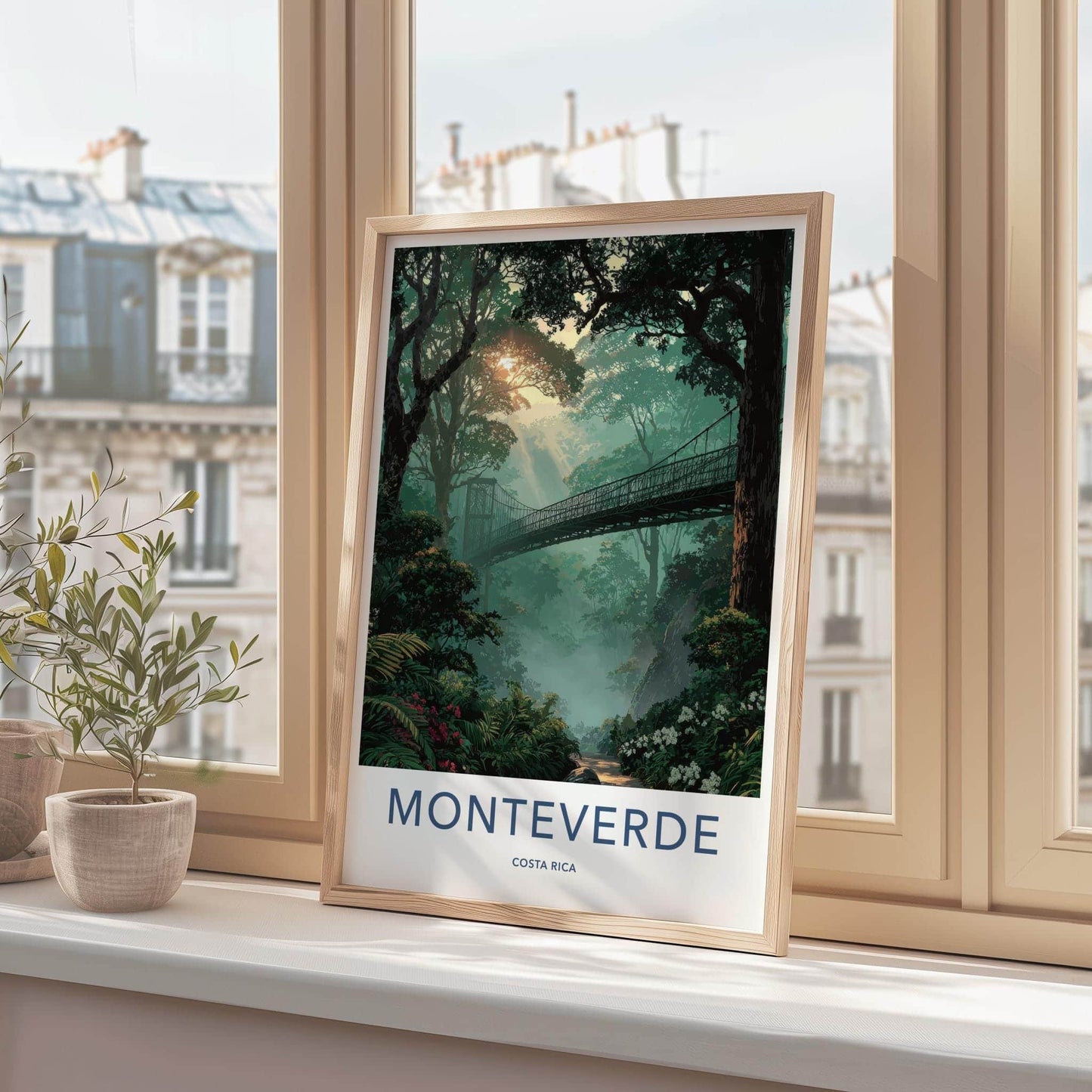 Monteverde Poster - Costa Rica Travel Art - Cloud Forest Bridge Home Decor