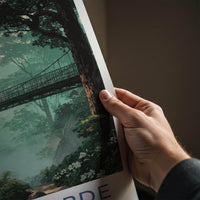 Monteverde Poster - Costa Rica Travel Art - Cloud Forest Bridge Home Decor