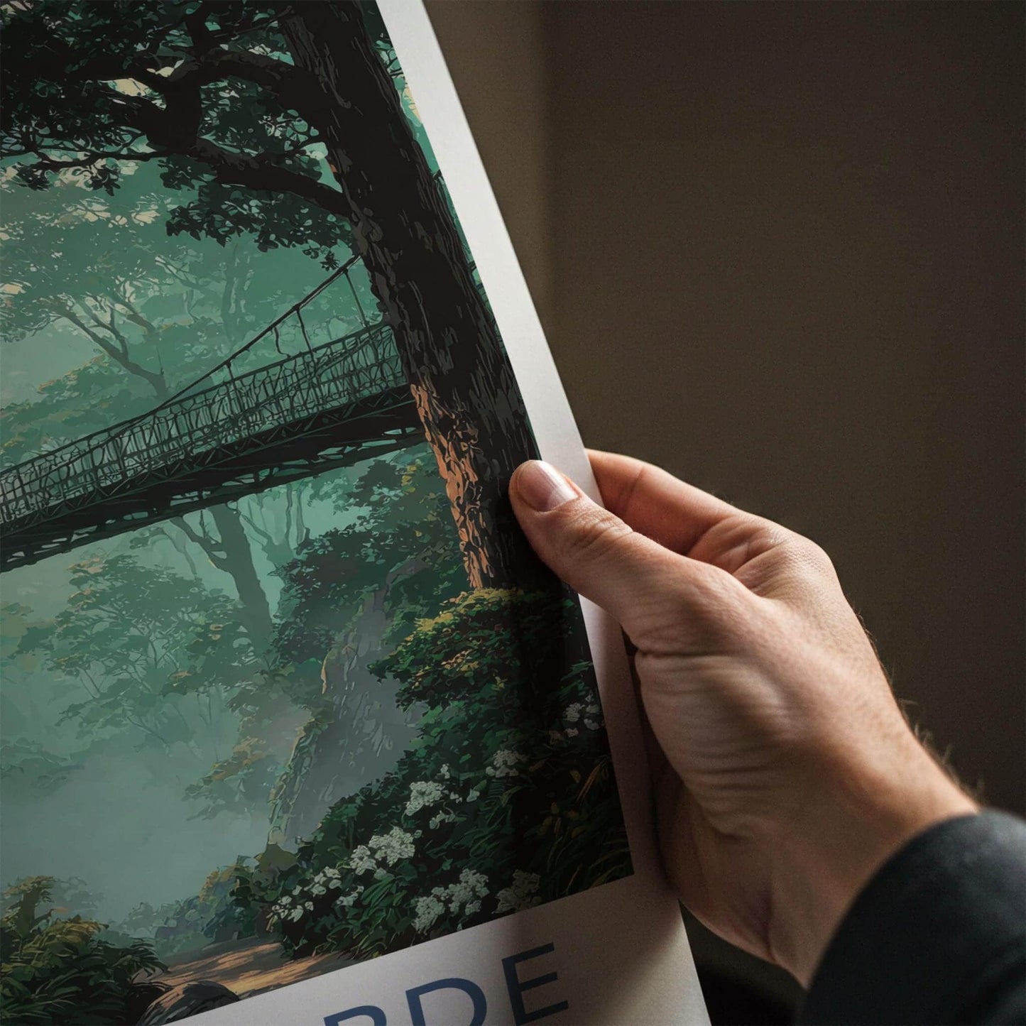 Monteverde Poster - Costa Rica Travel Art - Cloud Forest Bridge Home Decor