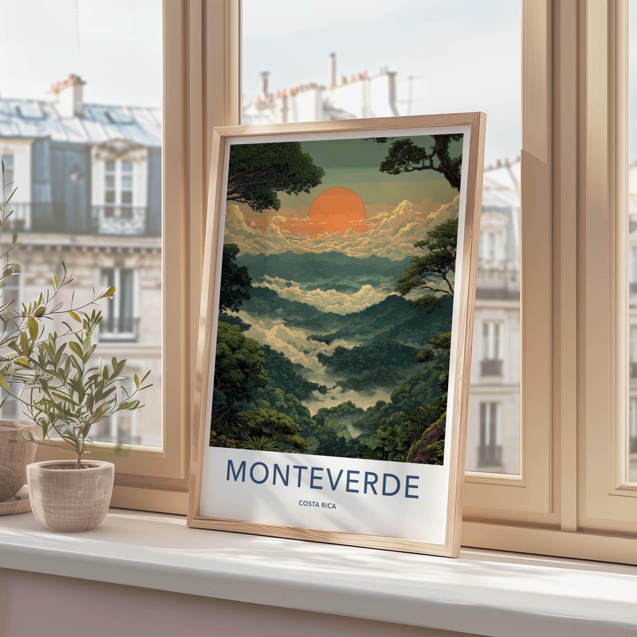 Monteverde Poster - Costa Rica Travel Art - Misty Mountain Forest Wall Decor