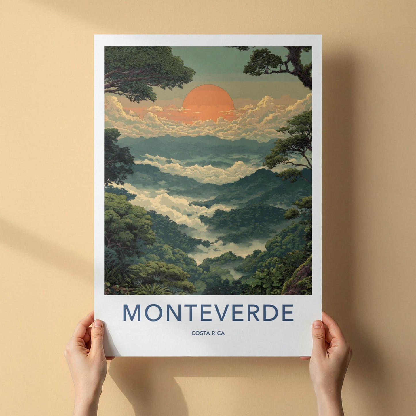 Monteverde Poster - Costa Rica Travel Art - Misty Mountain Forest Wall Decor