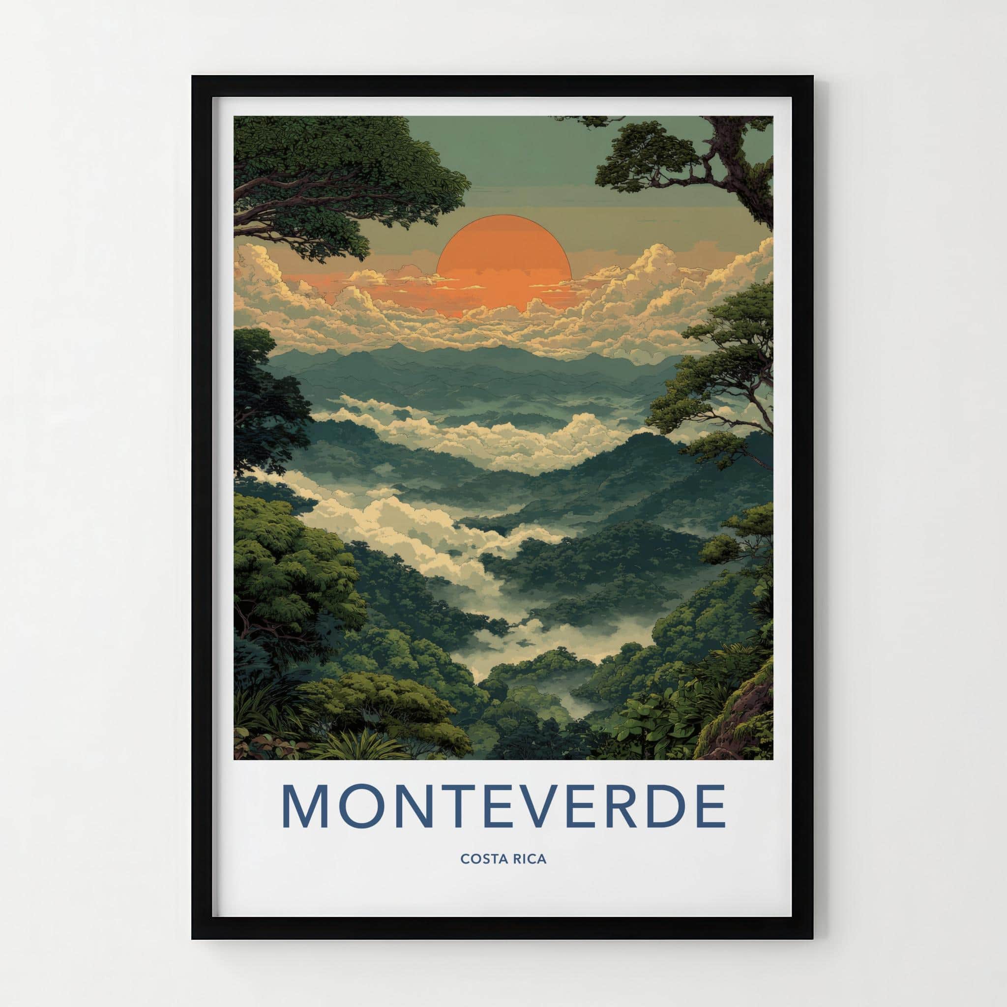 Monteverde Poster - Costa Rica Travel Art - Misty Mountain Forest Wall Decor