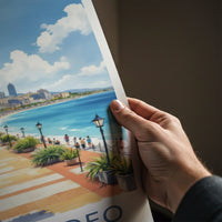 Montevideo Poster - Uruguay Travel Art - Oceanfront Promenade Buildings Gallery Art