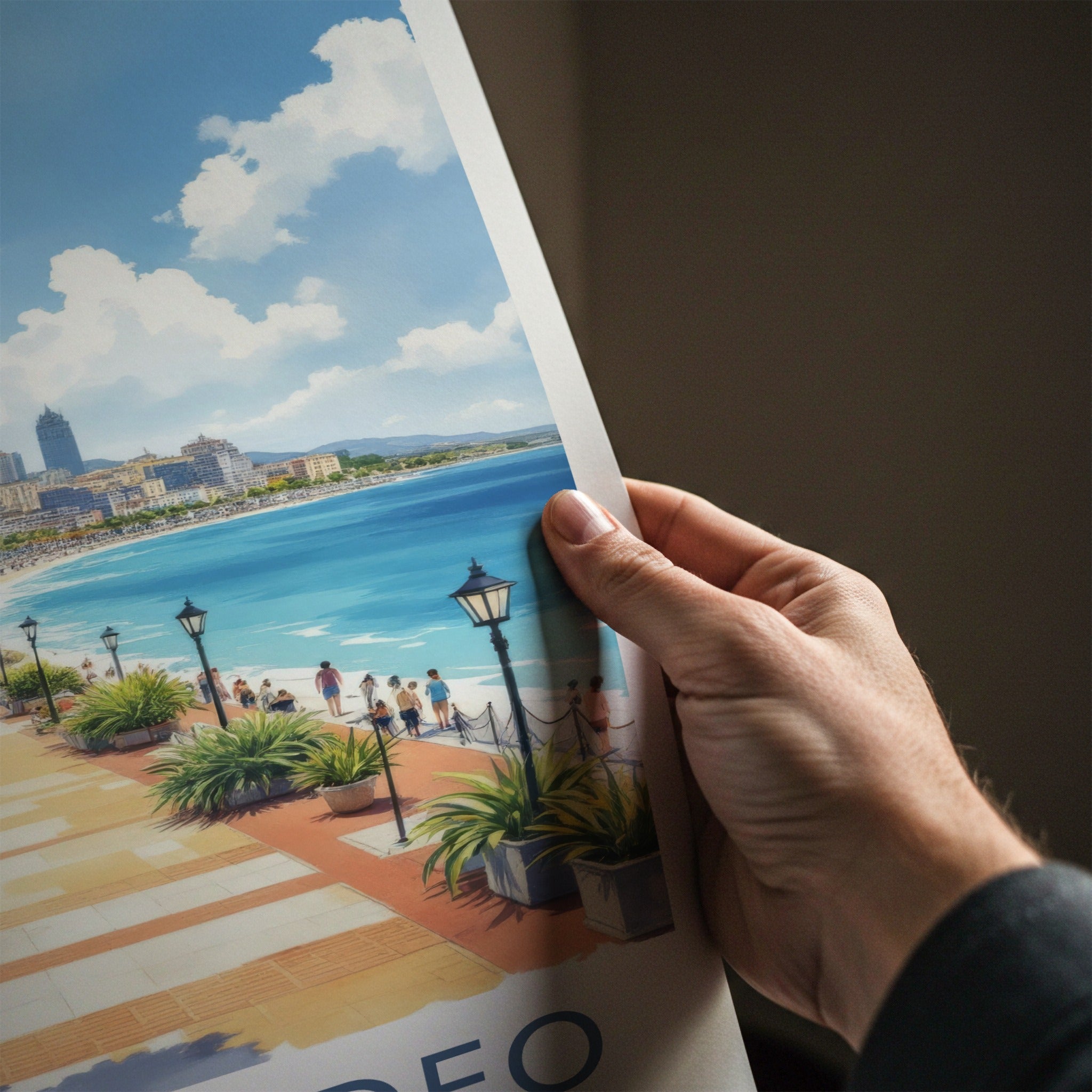Montevideo Poster - Uruguay Travel Art - Oceanfront Promenade Buildings Gallery Art
