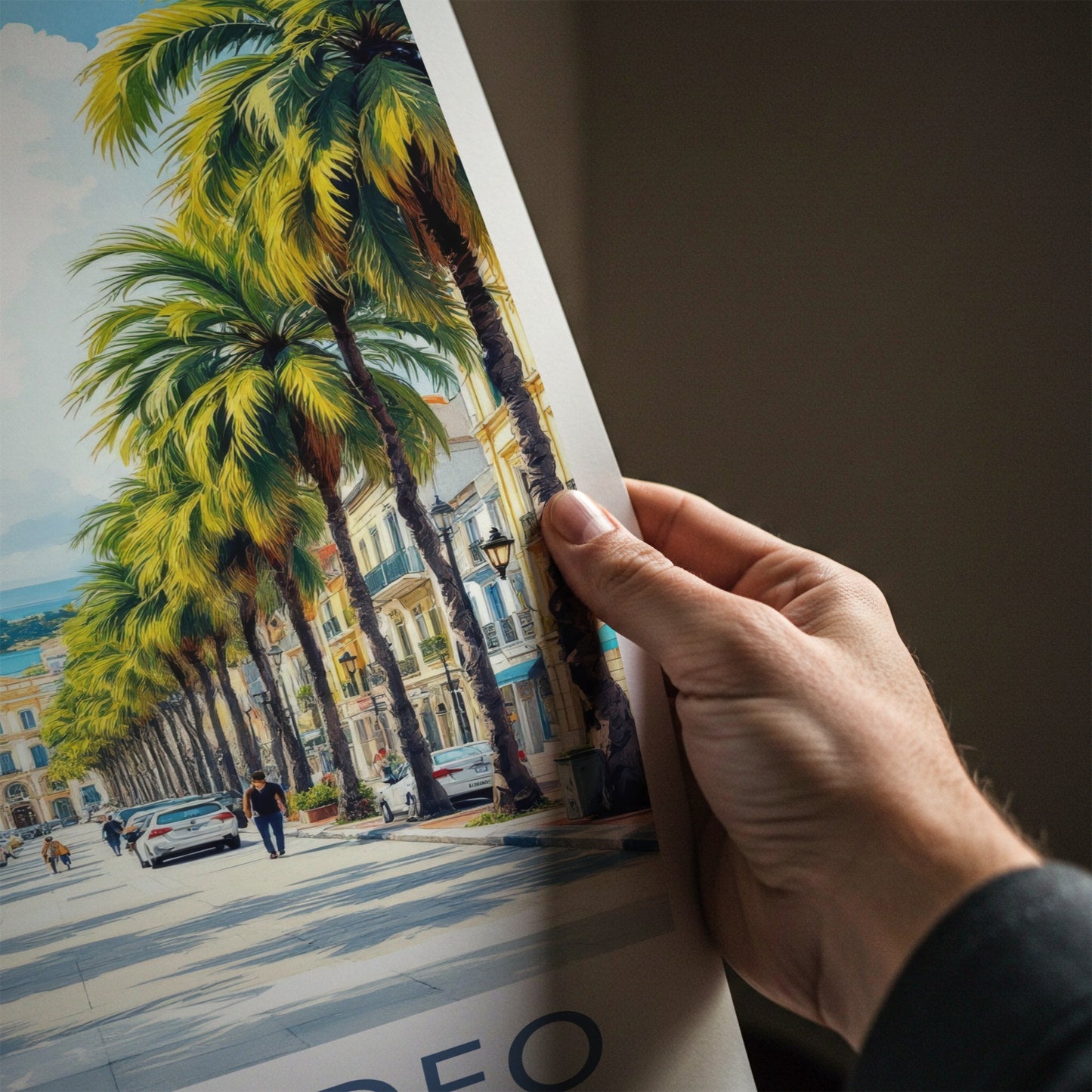 Montevideo Poster - Uruguay Travel Art - Palm Lined Street Home Decor