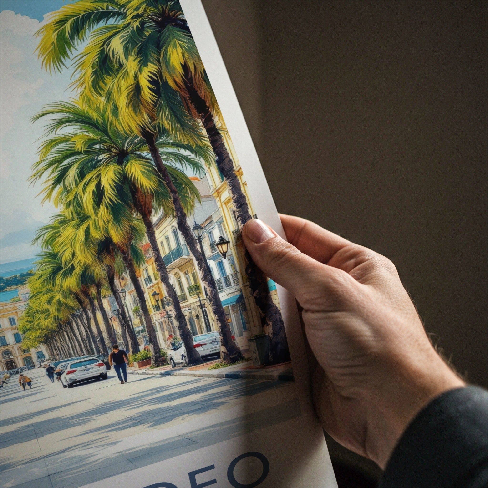 Montevideo Poster - Uruguay Travel Art - Palm Lined Street Home Decor