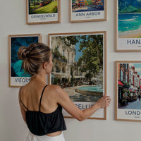 Montpellier Poster - France Travel Art - Lively Cafe Fountain Home Decor