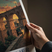 Montpellier Poster - France Travel Art - Sunset Aqueduct City Home Decor