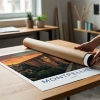 Montpellier Poster - France Travel Art - Sunset Aqueduct City Home Decor