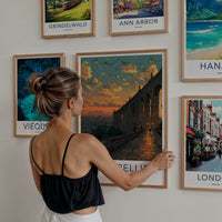 Montpellier Poster - France Travel Art - Sunset Aqueduct Path Home Decor