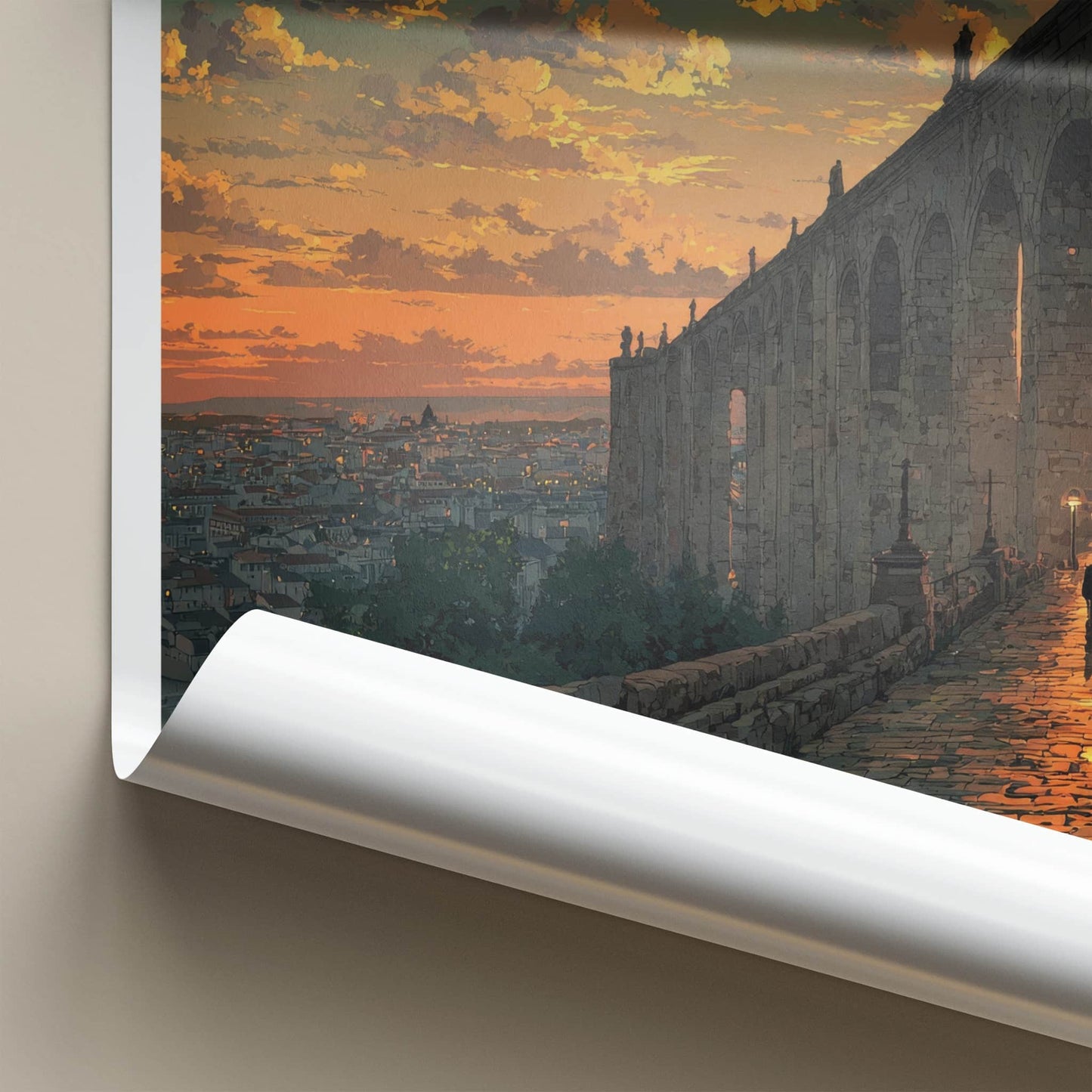 Montpellier Poster - France Travel Art - Sunset Aqueduct Path Home Decor