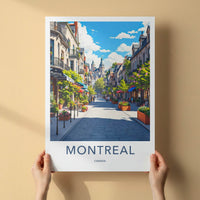 Montreal Poster - Canada Travel Art - Charming Street Scene Home Decor
