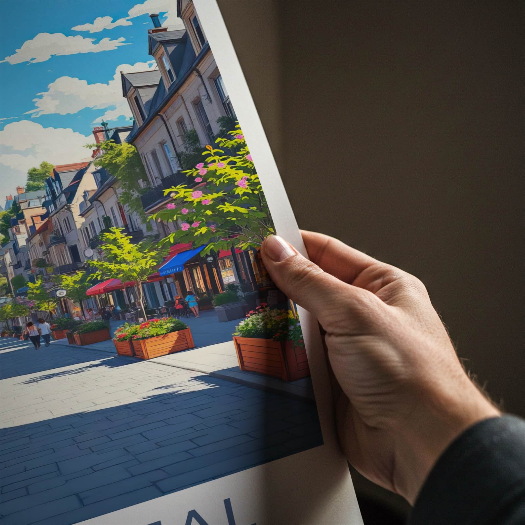 Montreal Poster - Canada Travel Art - Charming Street Scene Home Decor