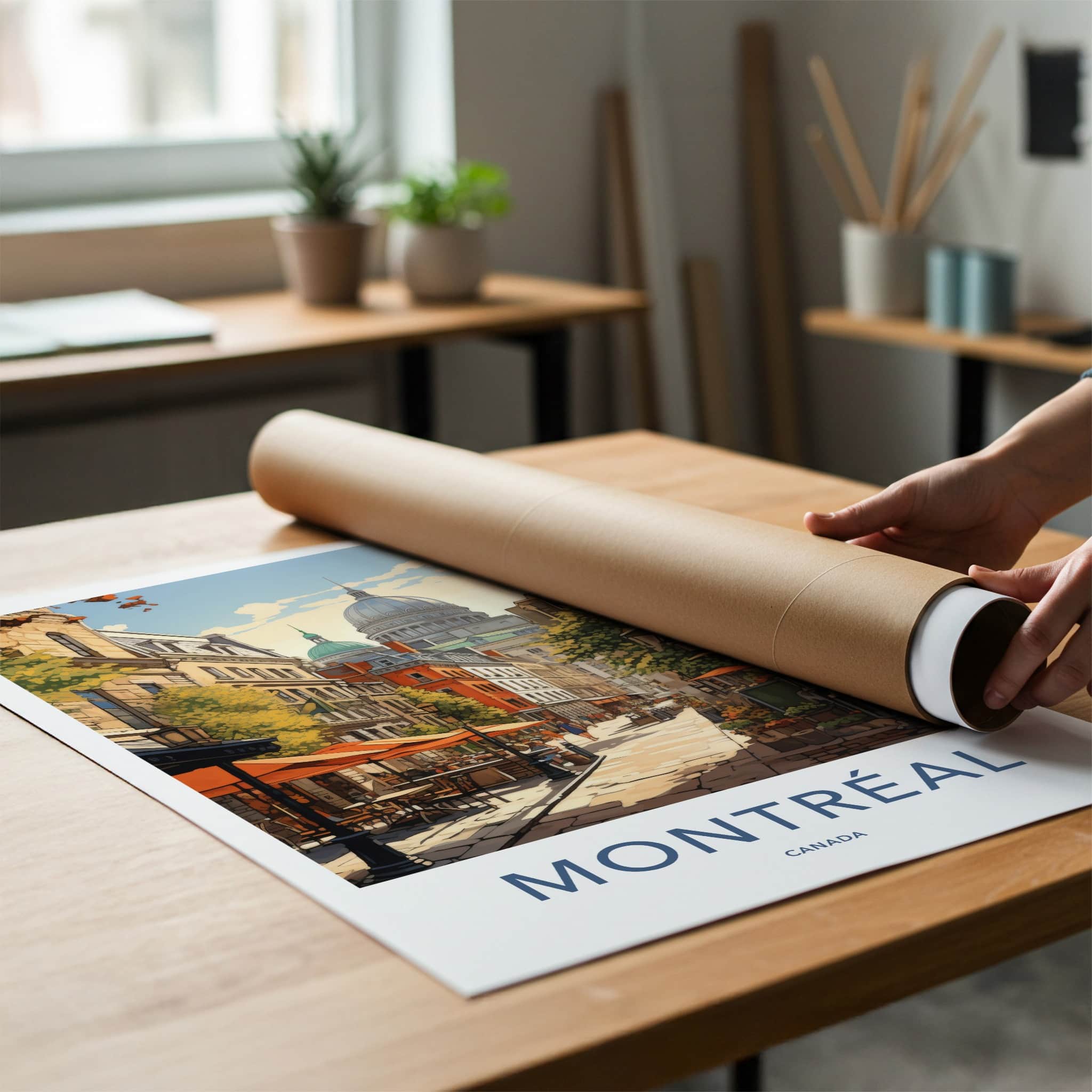 Montreal Poster - Canada Travel Art - Historic City Street Home Decor