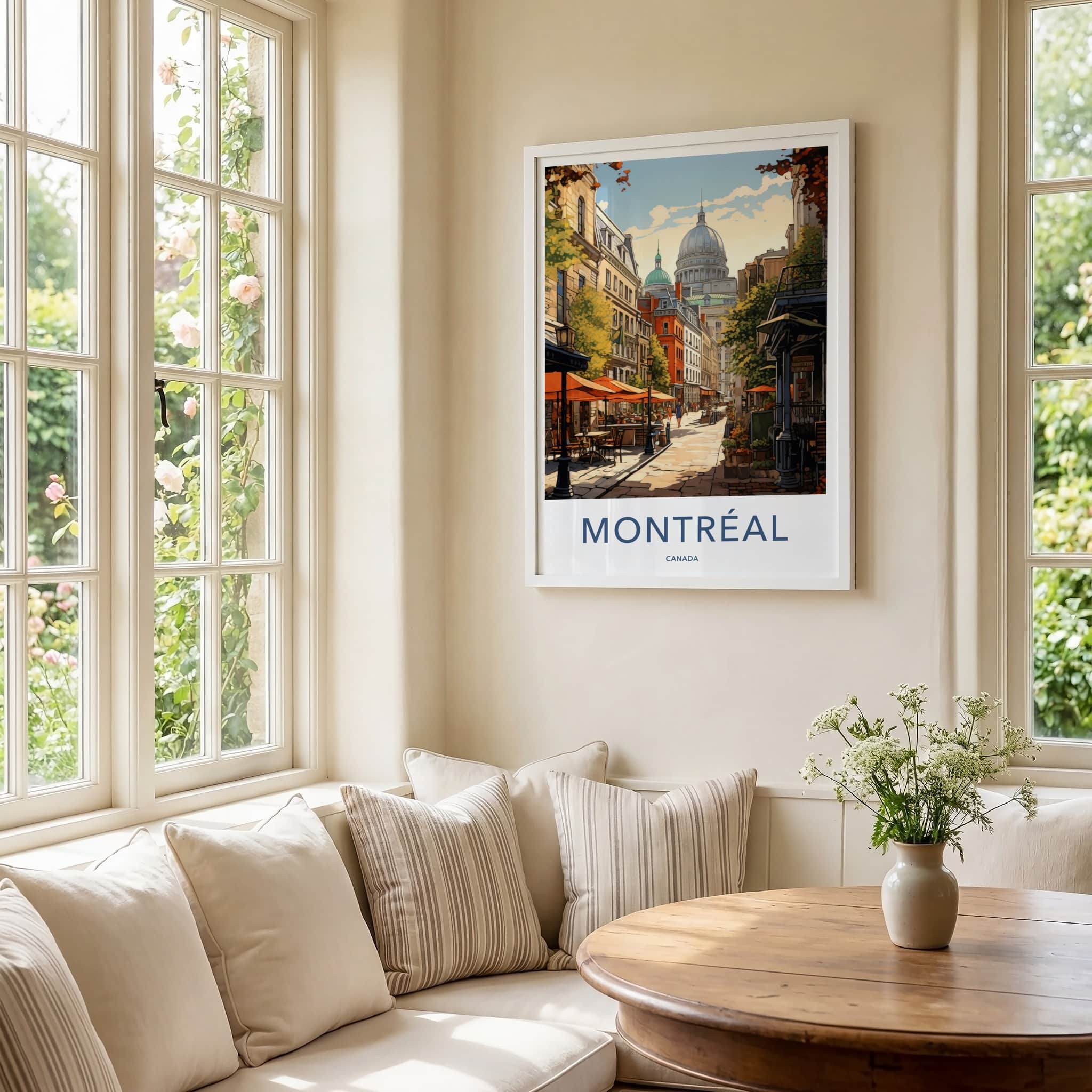 Montreal Poster - Canada Travel Art - Historic City Street Home Decor