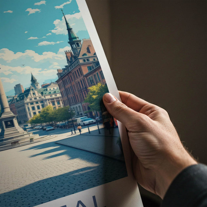 Montreal Poster - Canada Travel Art - Historic Cityscape View Home Decor
