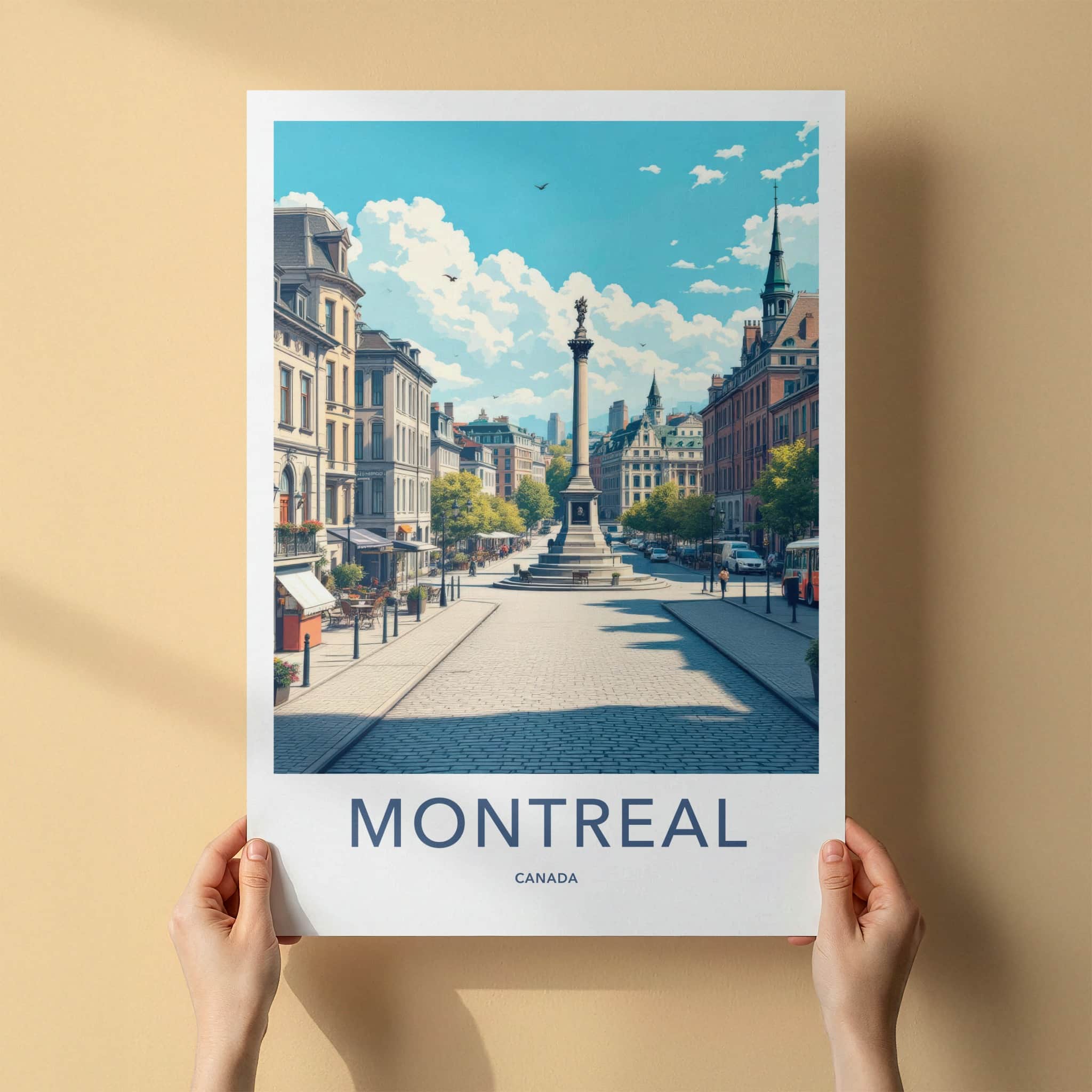 Montreal Poster - Canada Travel Art - Historic Cityscape View Home Decor
