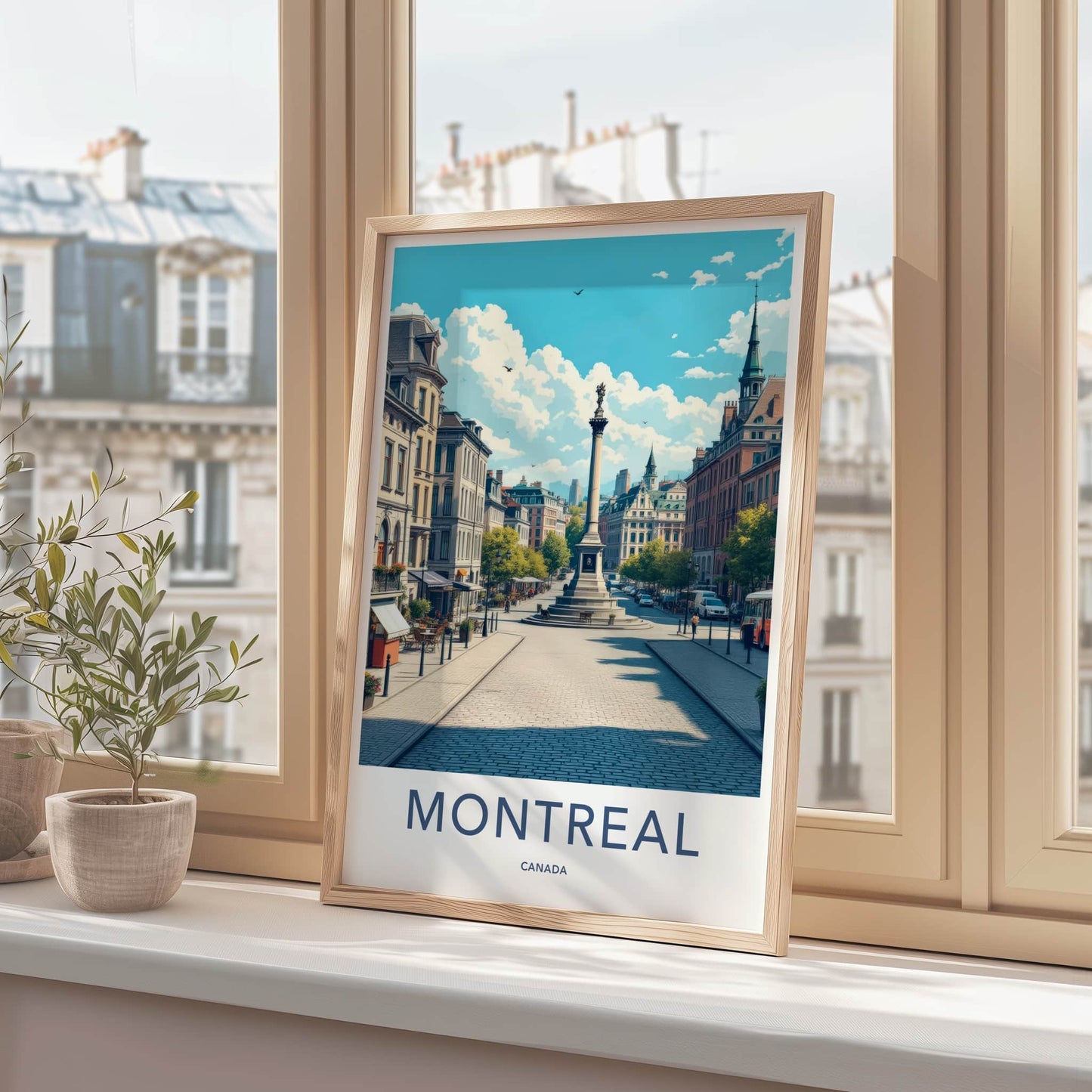 Montreal Poster - Canada Travel Art - Historic Cityscape View Home Decor