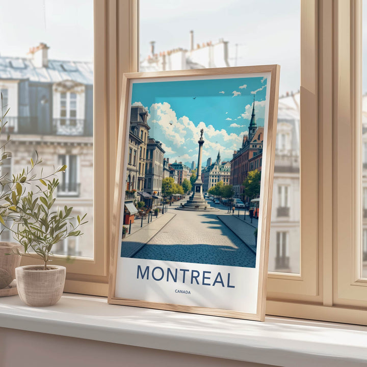 Montreal Poster - Canada Travel Art - Historic Cityscape View Home Decor