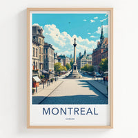 Montreal Poster - Canada Travel Art - Historic Cityscape View Home Decor