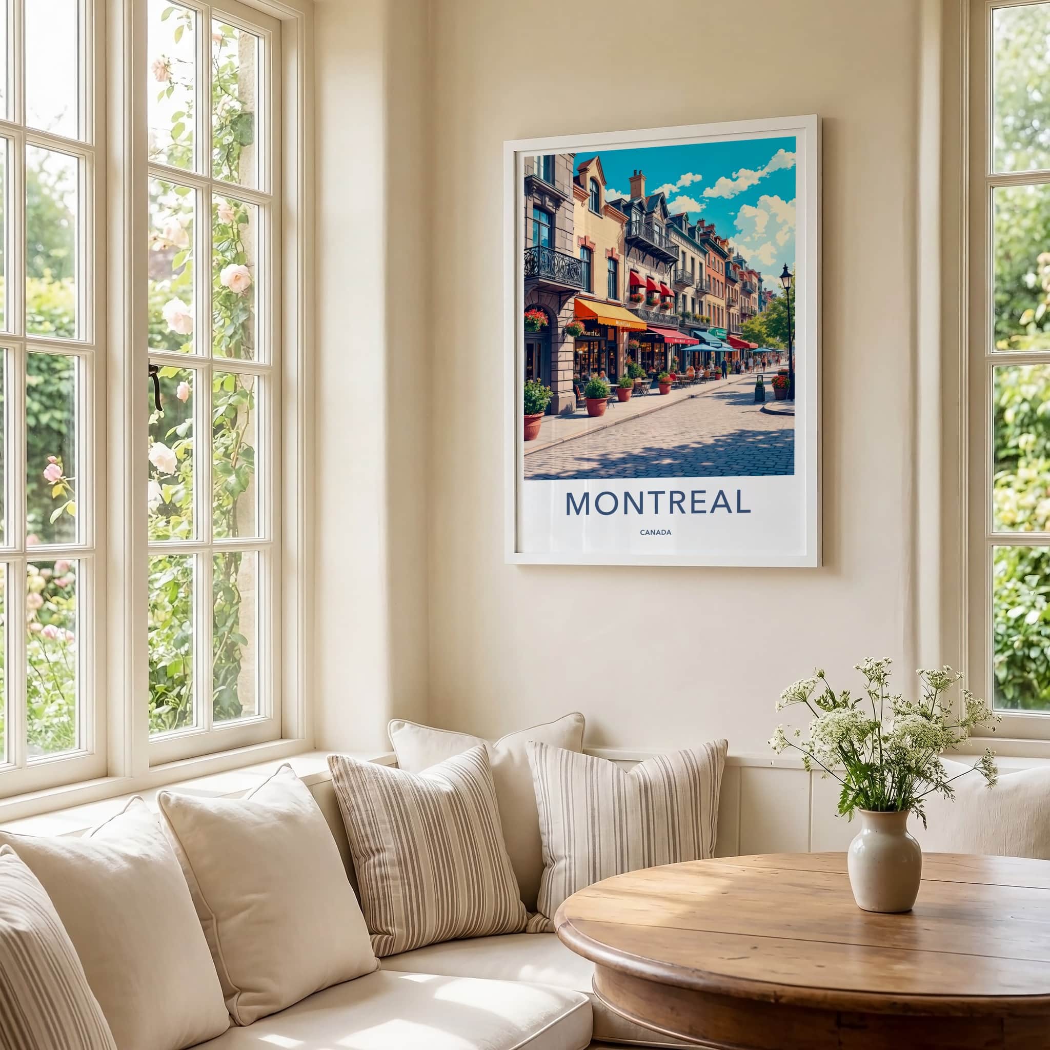 Montreal Poster - Canada Travel Art - Lively Street Scene Home Decor