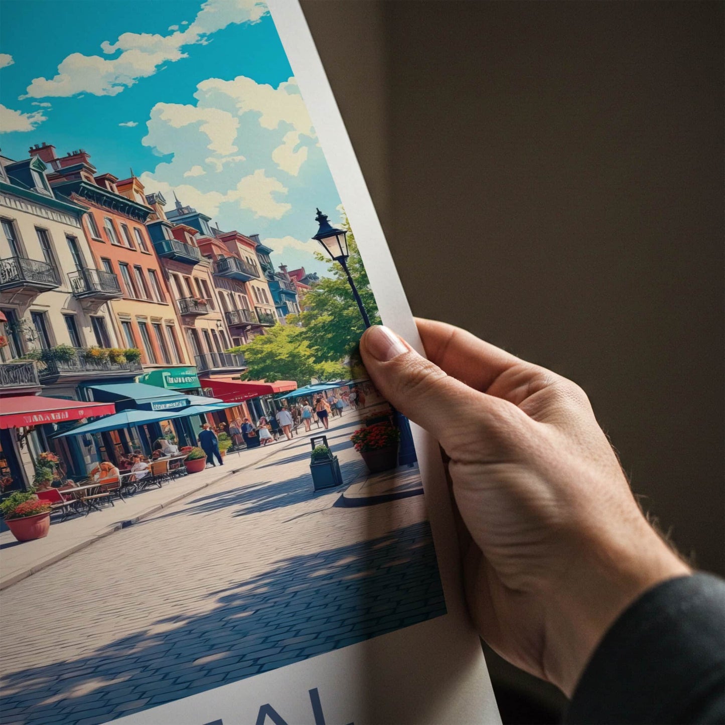 Montreal Poster - Canada Travel Art - Lively Street Scene Home Decor