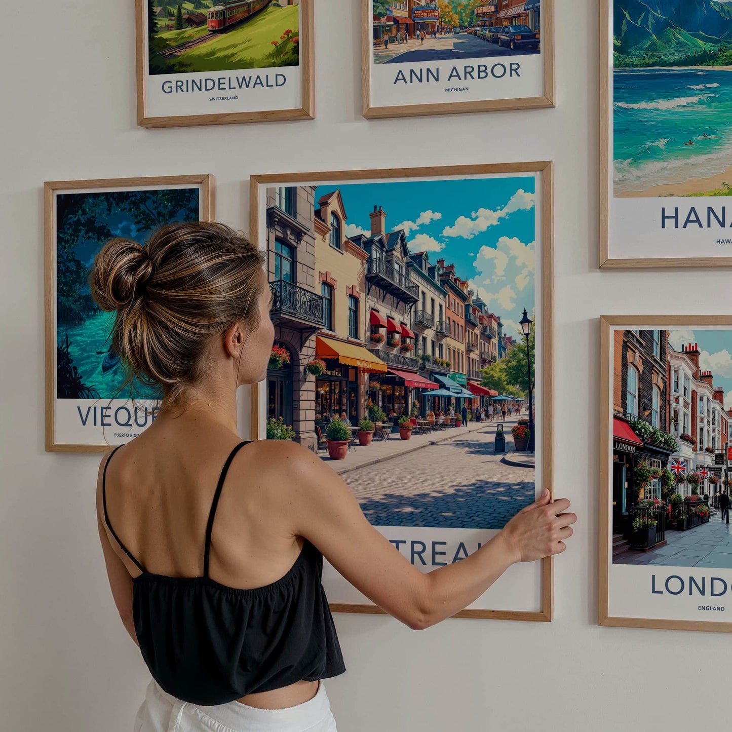 Montreal Poster - Canada Travel Art - Lively Street Scene Home Decor