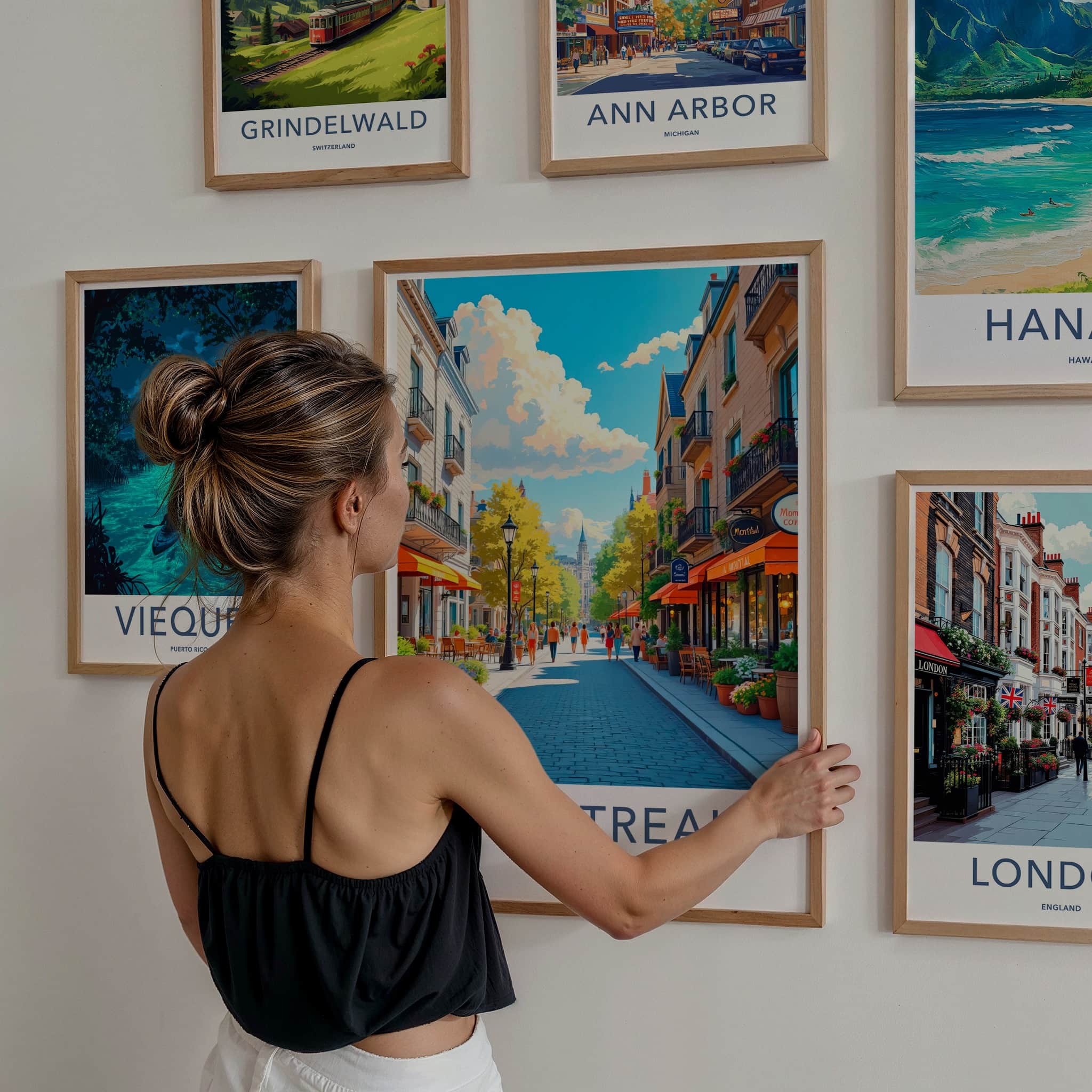 Montreal Poster - Canada Travel Art - Vibrant City Street Home Decor