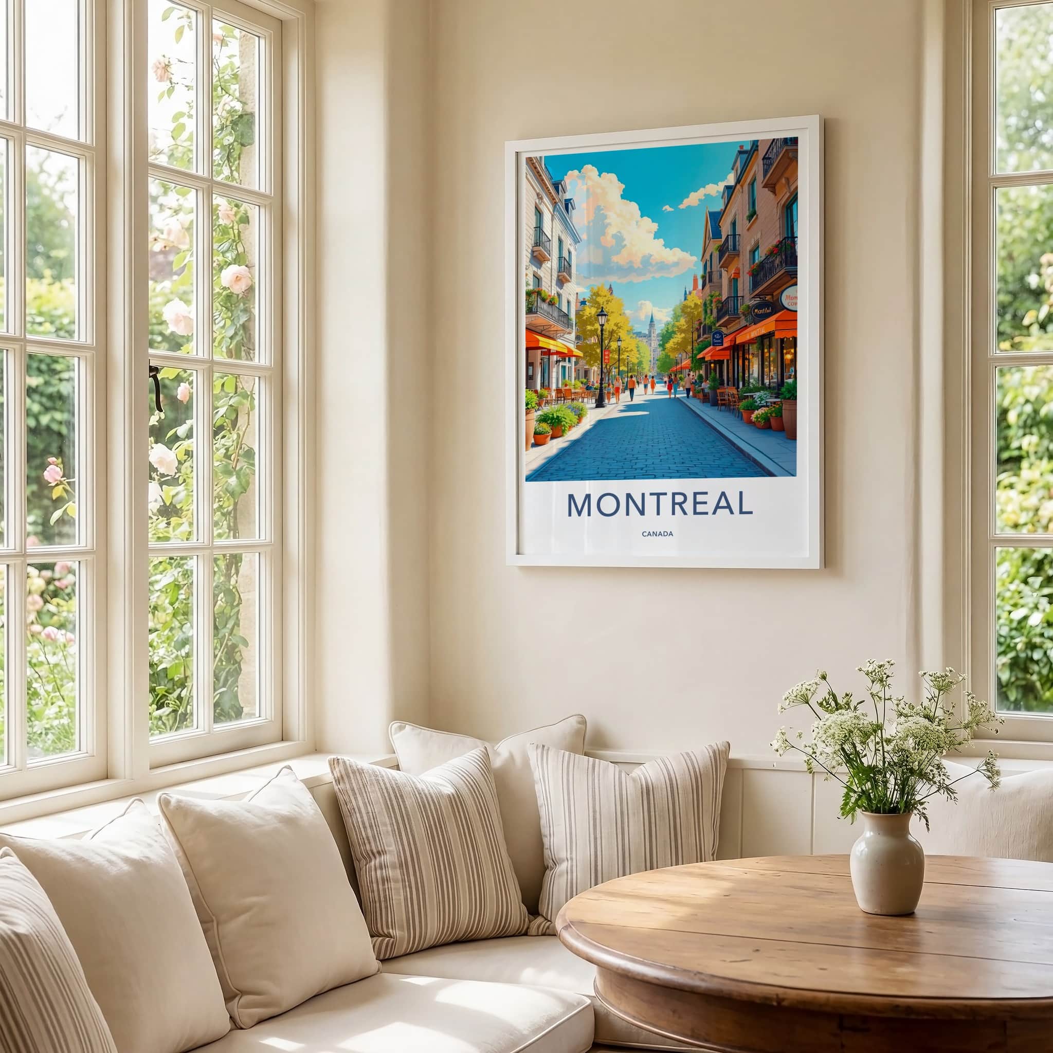 Montreal Poster - Canada Travel Art - Vibrant City Street Home Decor