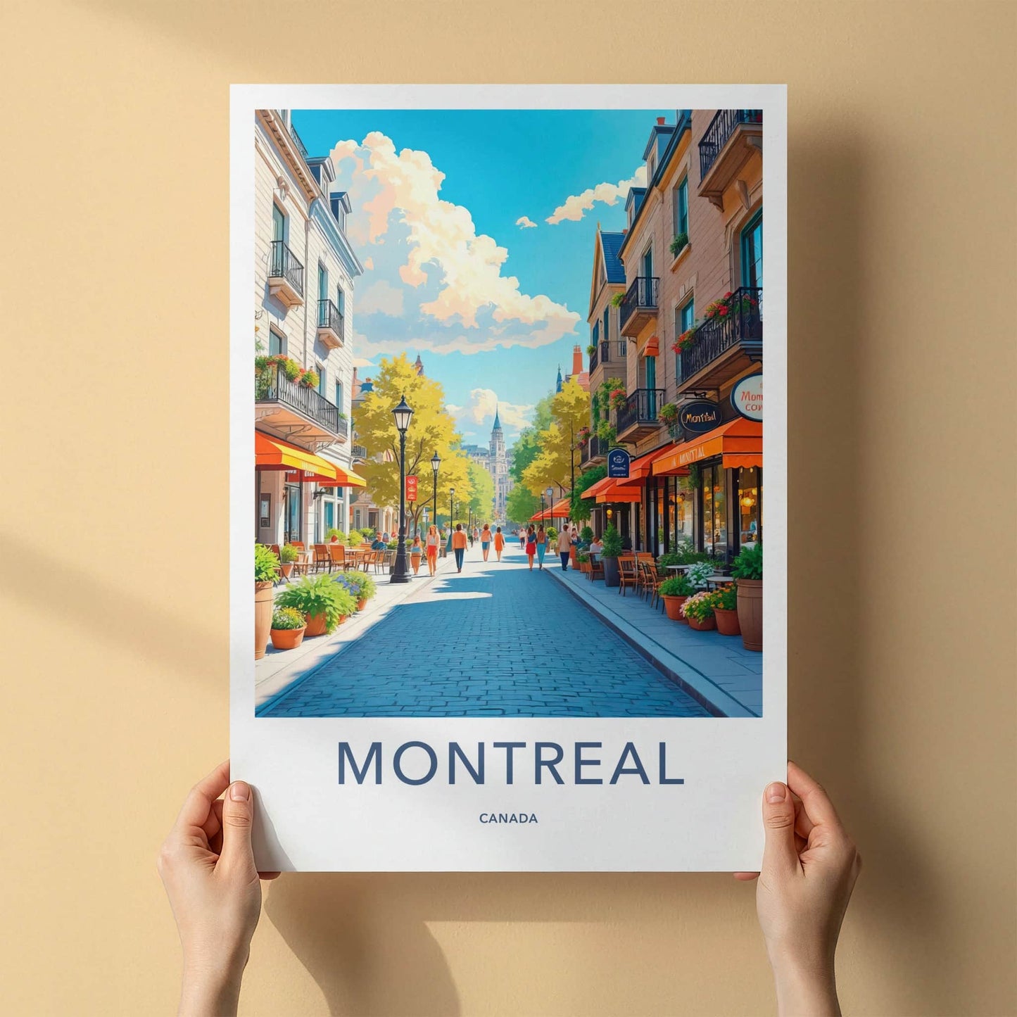 Montreal Poster - Canada Travel Art - Vibrant City Street Home Decor