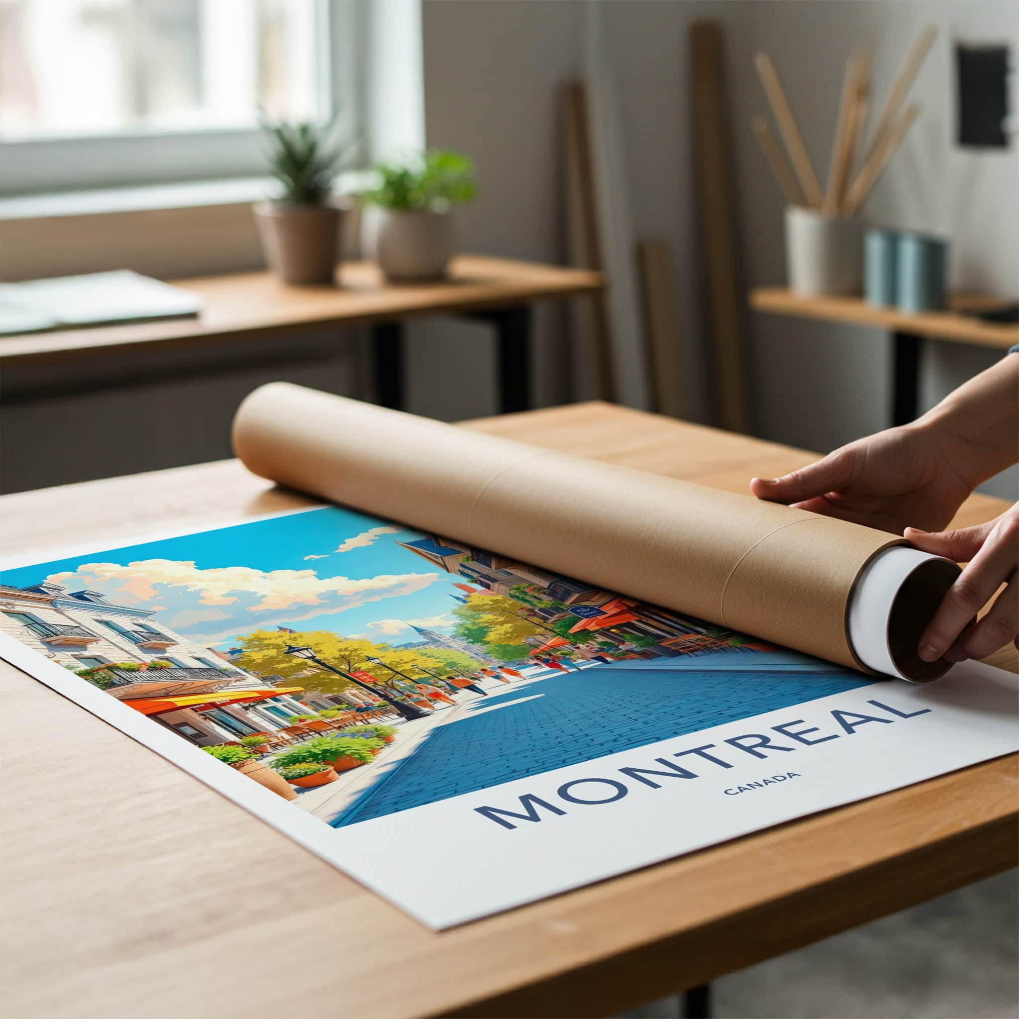 Montreal Poster - Canada Travel Art - Vibrant City Street Home Decor