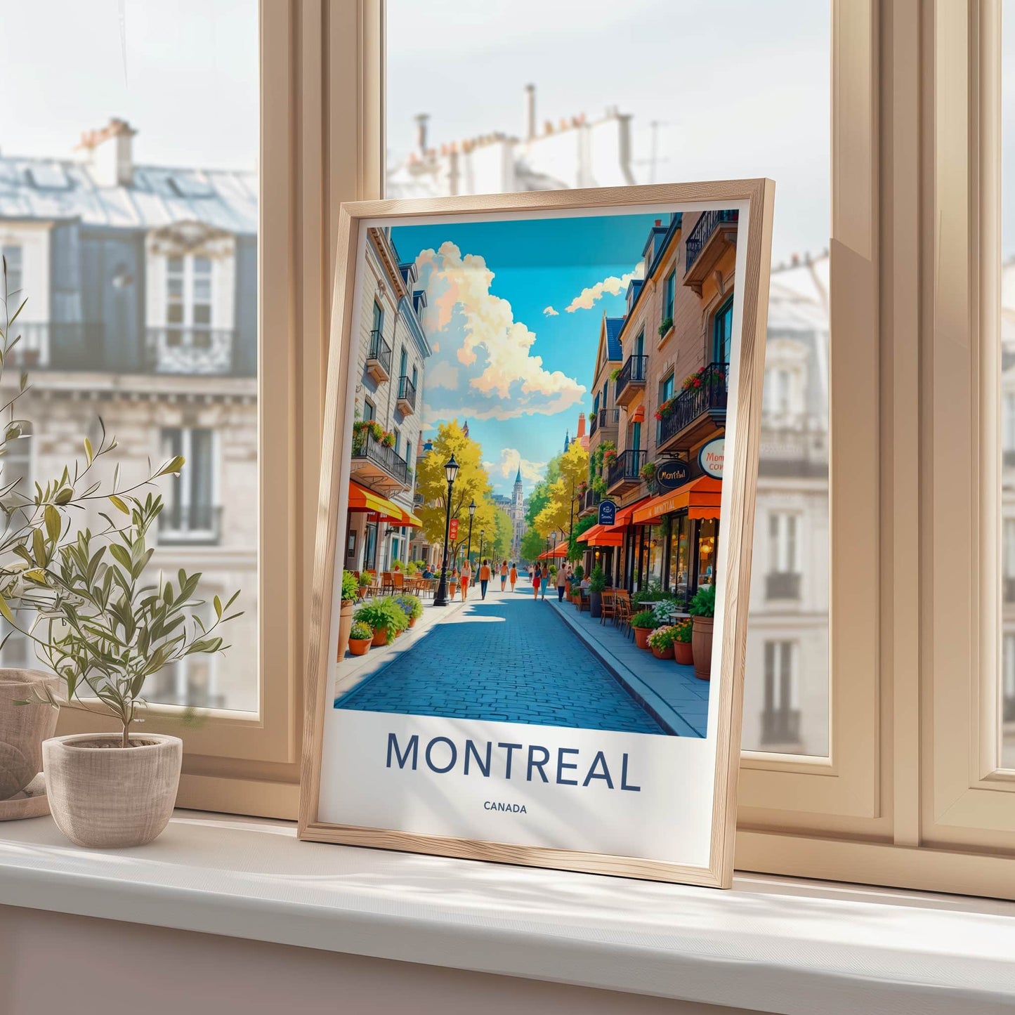 Montreal Poster - Canada Travel Art - Vibrant City Street Home Decor