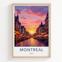 Montreal Poster - Canada Travel Art - Vibrant City Sunset Home Decor
