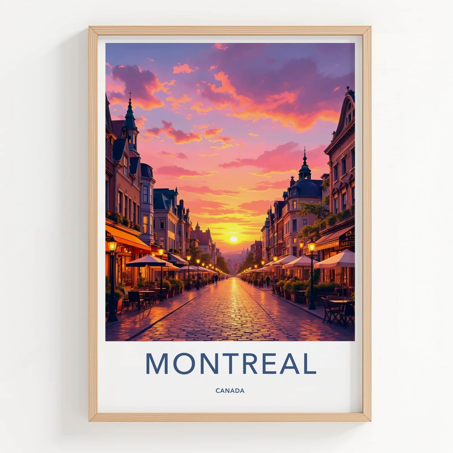 Montreal Poster - Canada Travel Art - Vibrant City Sunset Home Decor