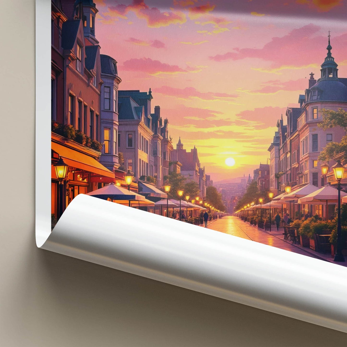 Montreal Poster - Canada Travel Art - Vibrant City Sunset Home Decor