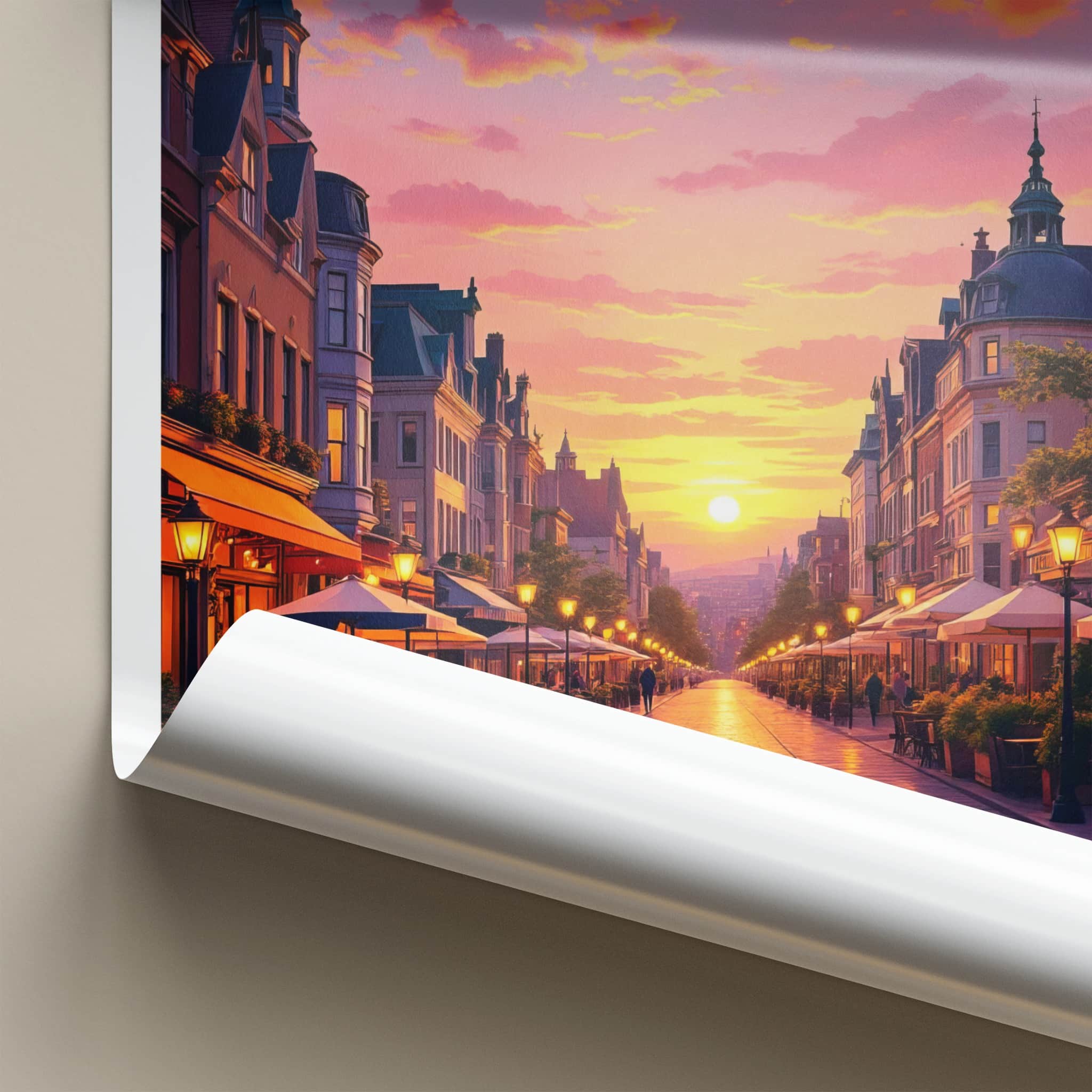 Montreal Poster - Canada Travel Art - Vibrant City Sunset Home Decor