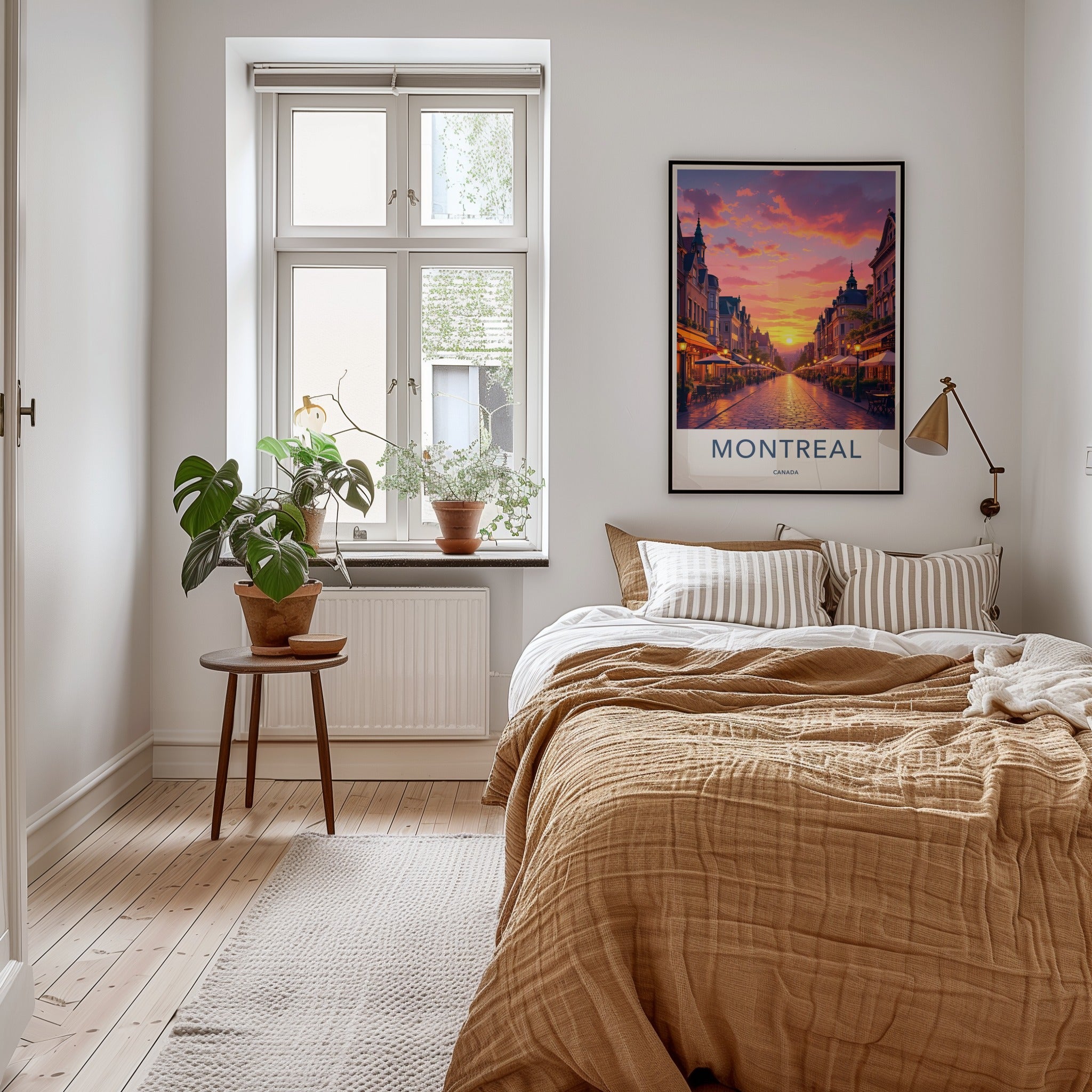 Montreal Poster - Canada Travel Art - Vibrant City Sunset Home Decor