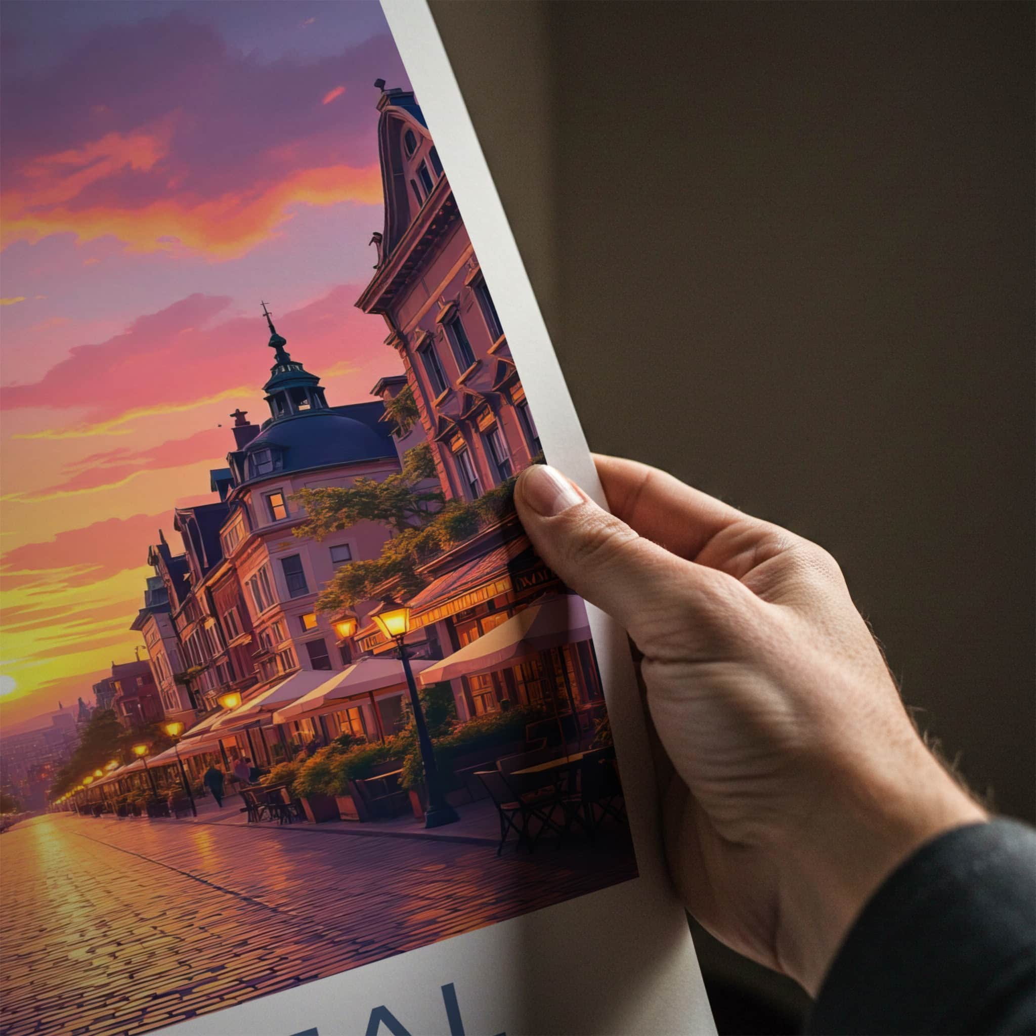 Montreal Poster - Canada Travel Art - Vibrant City Sunset Home Decor